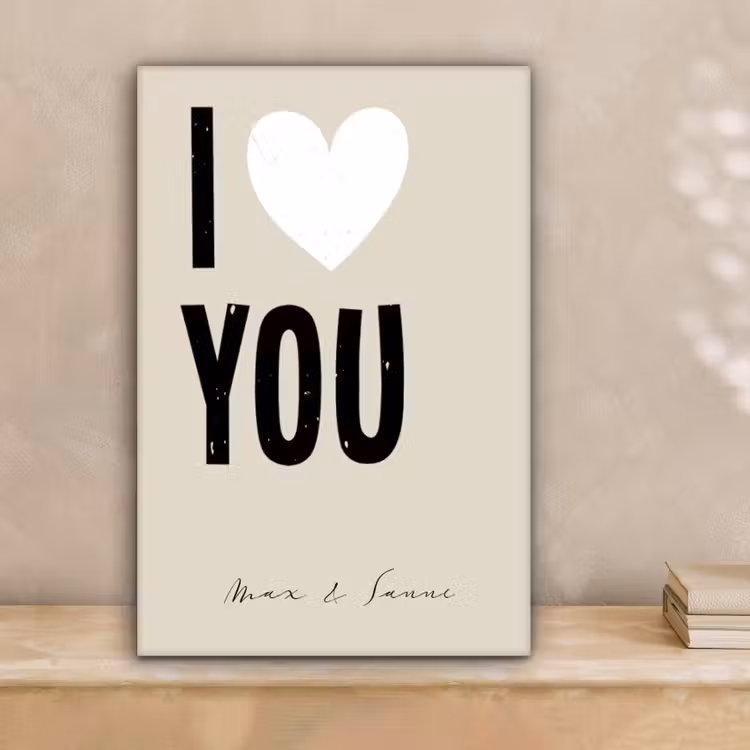 Gepersonaliseerd canvas schilderij - I Love You — 2