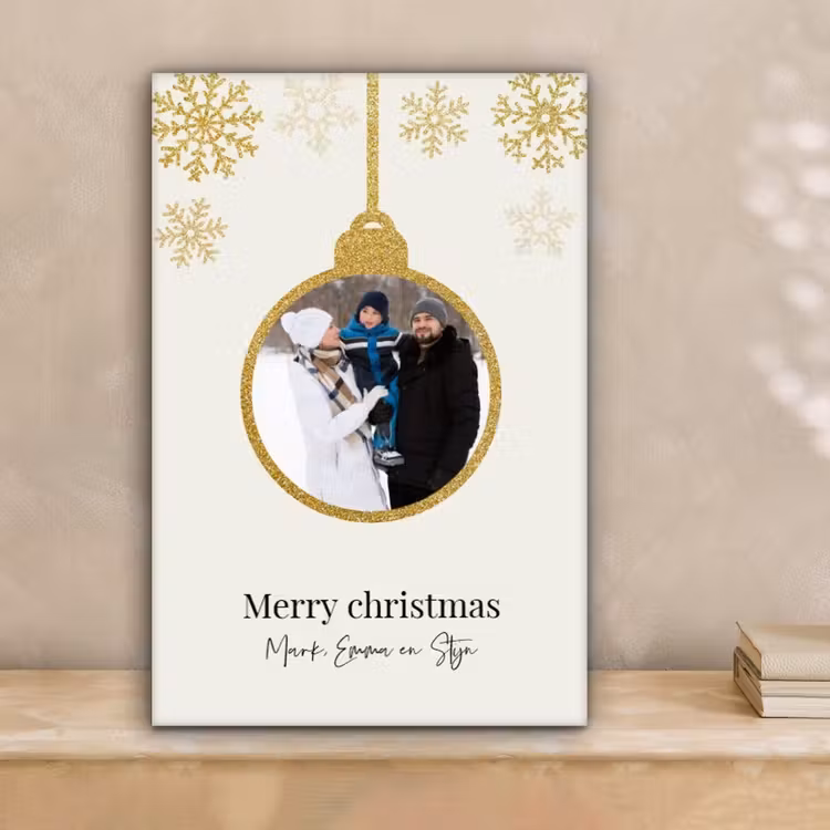 Gepersonaliseerd canvas schilderij - Kerstbal - Merry Christmas - Kerst — 2
