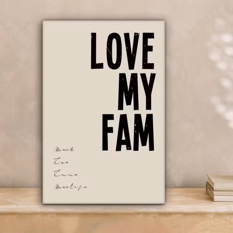 Gepersonaliseerd canvas schilderij - Love My Fam — 2