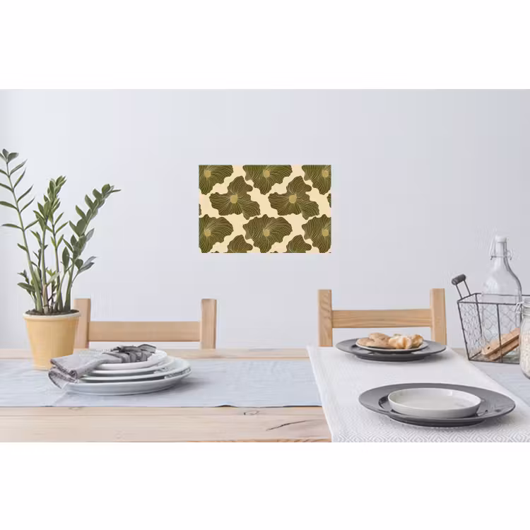 Muursticker - Abstracte Bloemen Olijfgroen — 3