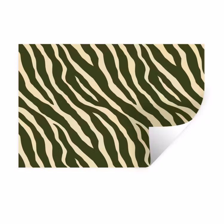 Muursticker - Zebra Patroon Olijfgroen