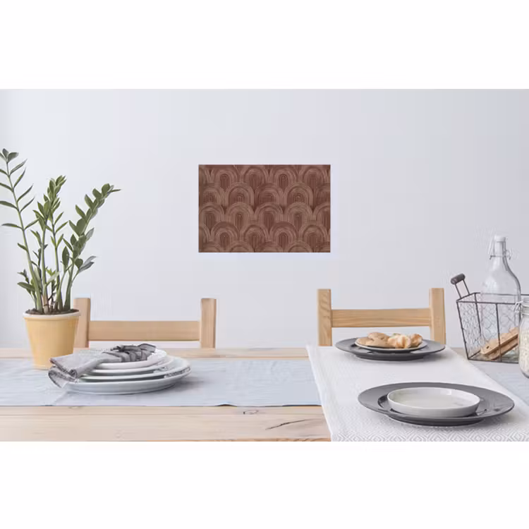 Muursticker - Abstracte Bogen Lijnen Bruin — 3