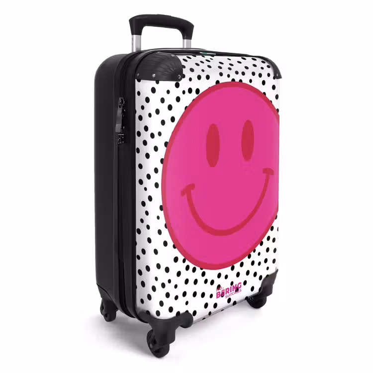 Koffer - Smiley - Roze - Stippen — 2