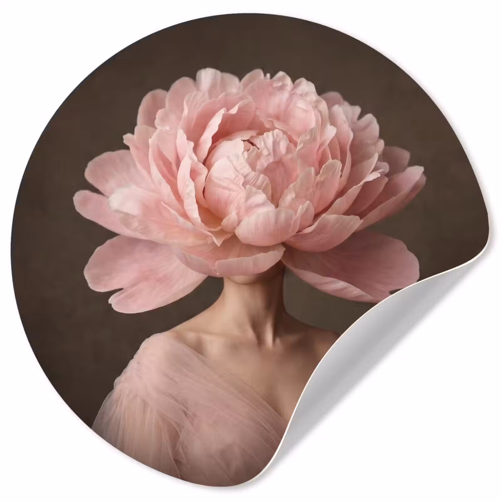 Behangcirkel - Gezicht - Roos - Roze — 1