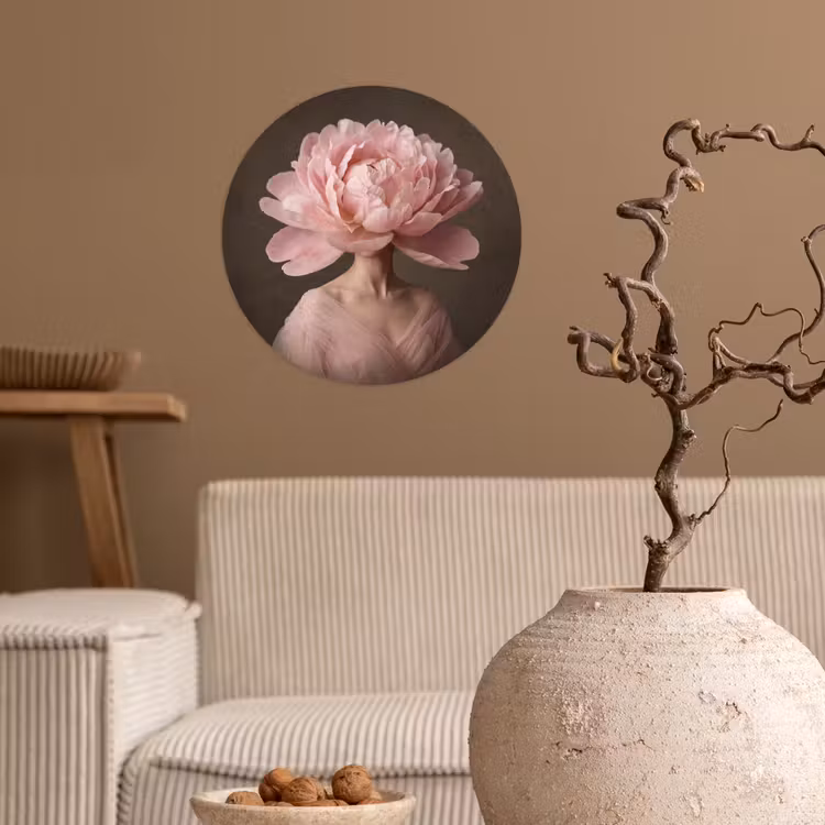 Behangcirkel - Gezicht - Roos - Roze — 2