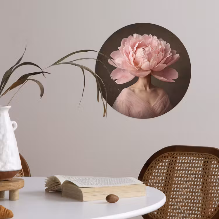 Behangcirkel - Gezicht - Roos - Roze — 4