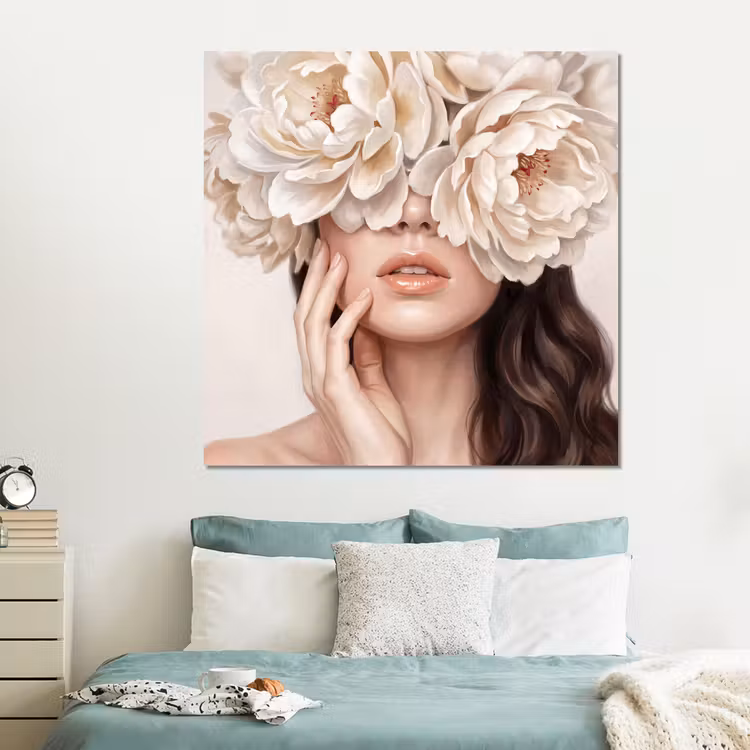 Forex - Gezicht - Pioenrozen - Crème — 2