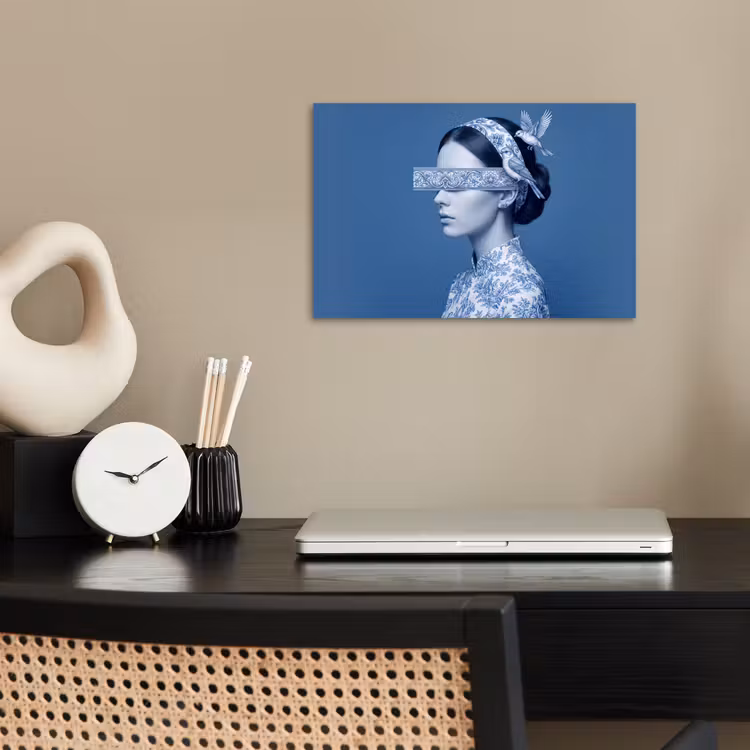 Poster - Portret - Klassiek - Wit - Blauw — 2