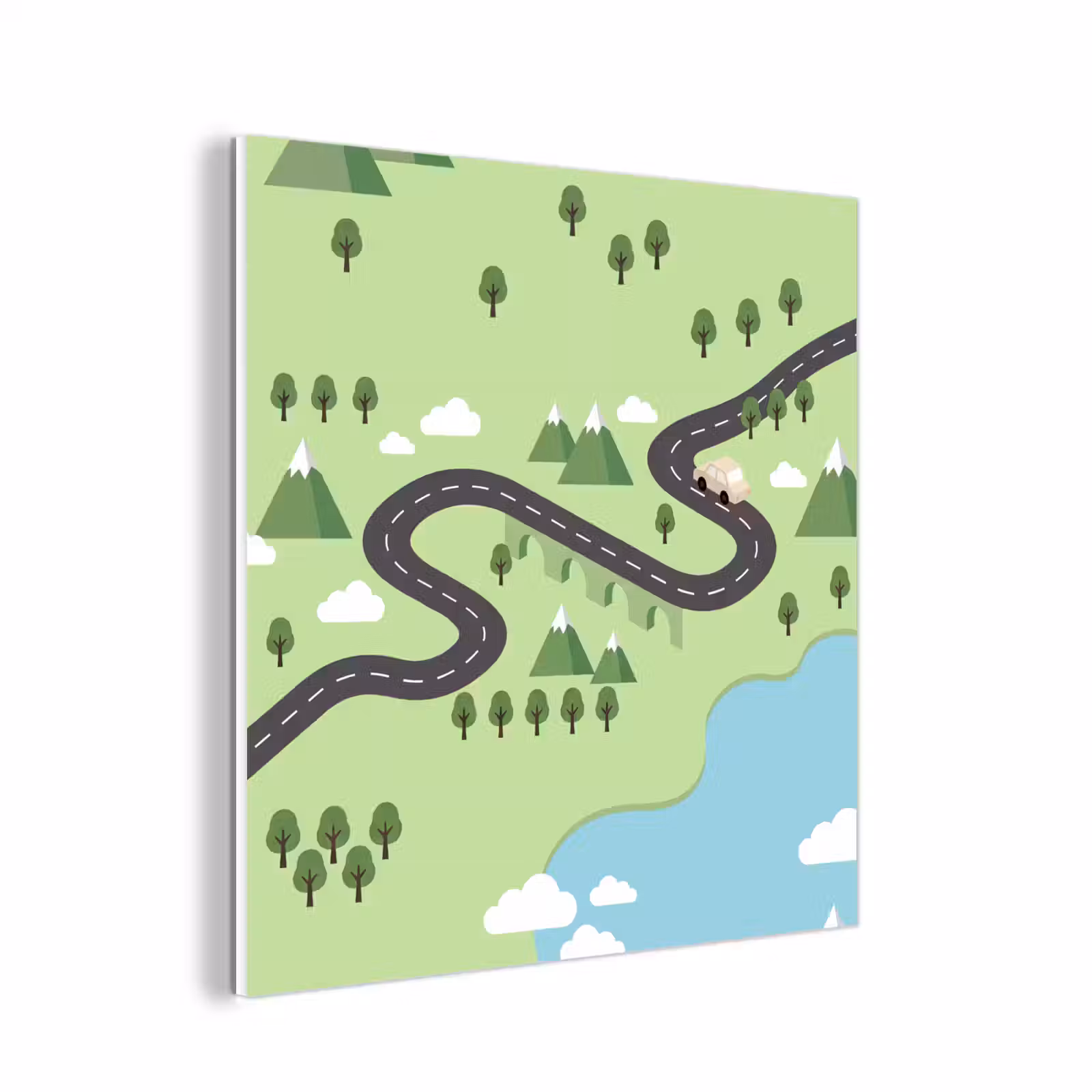 Forex - Auto - Bergweg - Natuur - Illustratie — 1