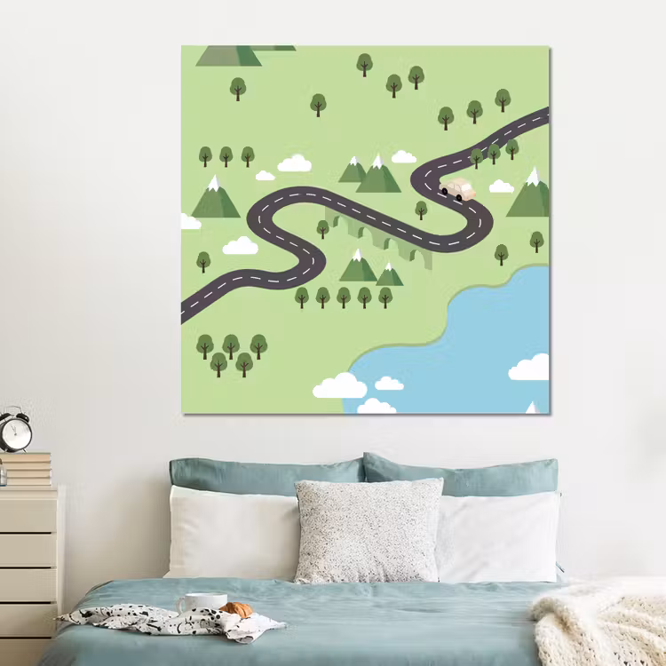Forex - Auto - Bergweg - Natuur - Illustratie — 2
