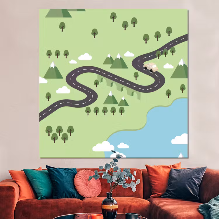 Forex - Auto - Bergweg - Natuur - Illustratie — 3