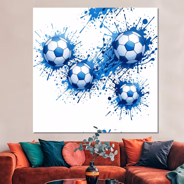 Forex - Voetballen - Verf - Sport - Blauw — 3