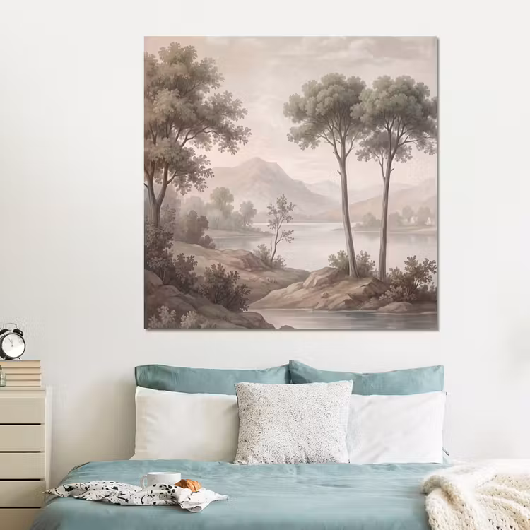 Forex - Bomen - Meer - Bergen - Illustratie — 2