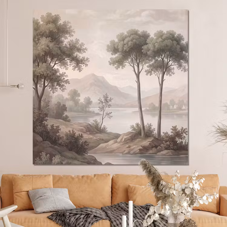 Forex - Bomen - Meer - Bergen - Illustratie — 4