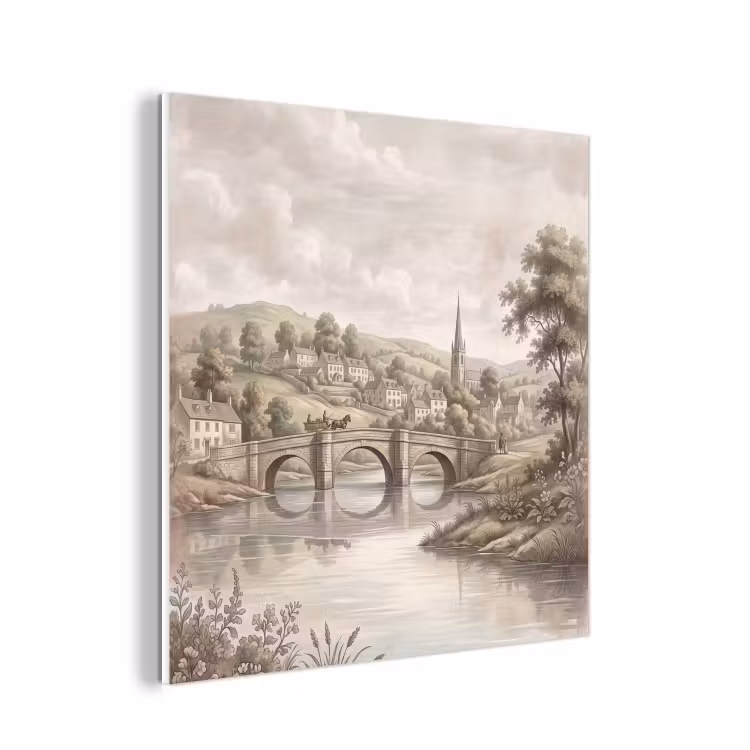 Forex - Dorp - Brug - Uitzicht - Groen — 1