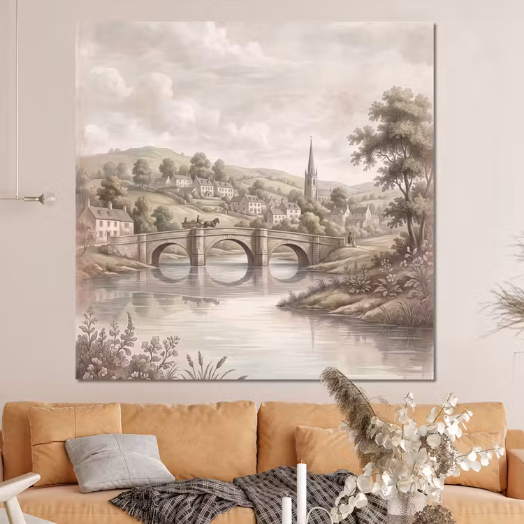 Forex - Dorp - Brug - Uitzicht - Groen — 4