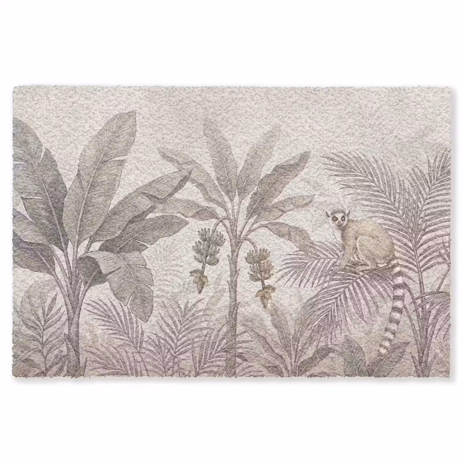 Vloerkleed - Natuur - Jungle - Ringstaartmaki - Bruin — 1