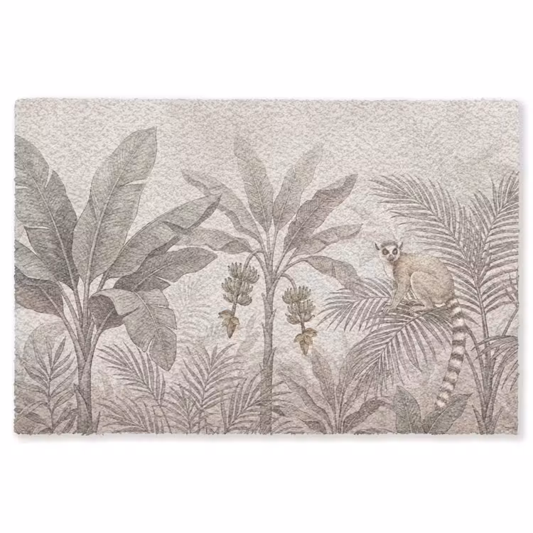 Vloerkleed - Natuur - Jungle - Ringstaartmaki - Bruin — 1