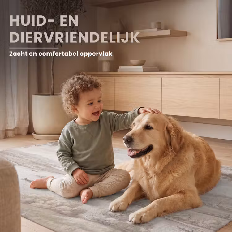 Vloerkleed - Rivierlandschap - Bergen - Natuur - Vintage - Beige — 8