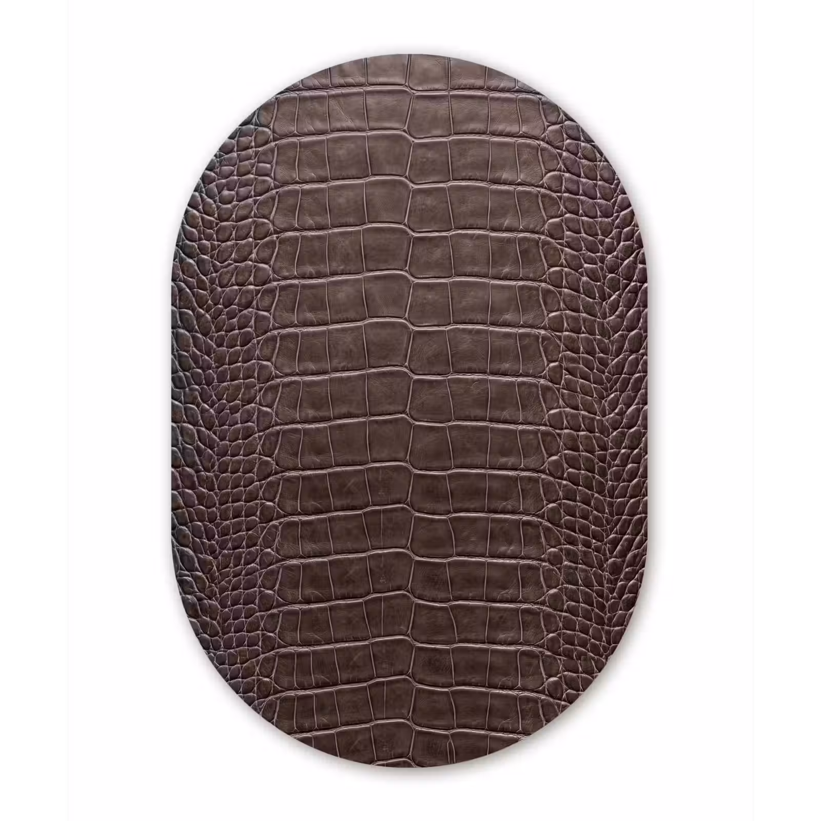 Muurovaal aluminium - Leer - Krokodil - Mat — 1