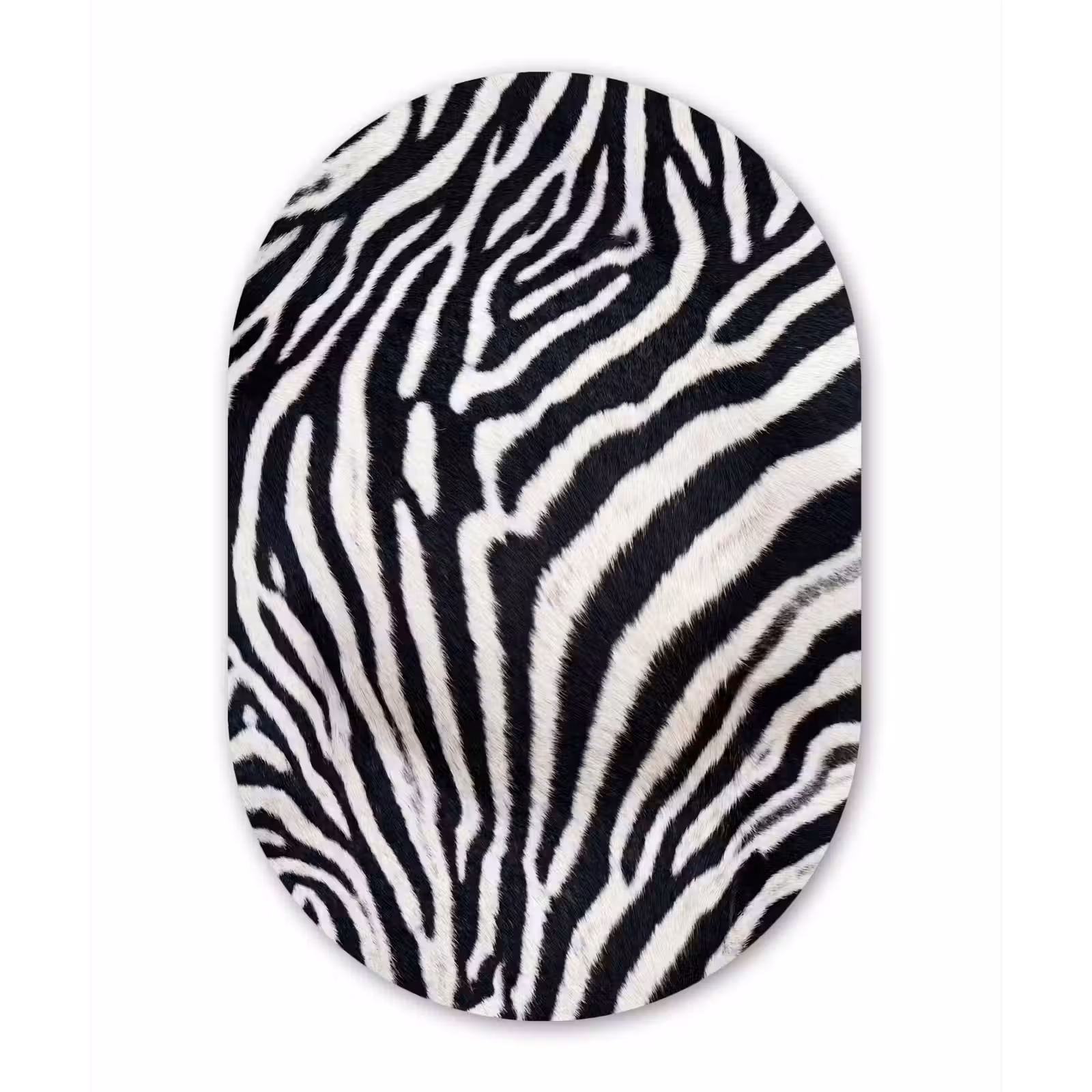 Muurovaal aluminium - Zebra - Vacht - Klassiek - Zwart - Wit — 1