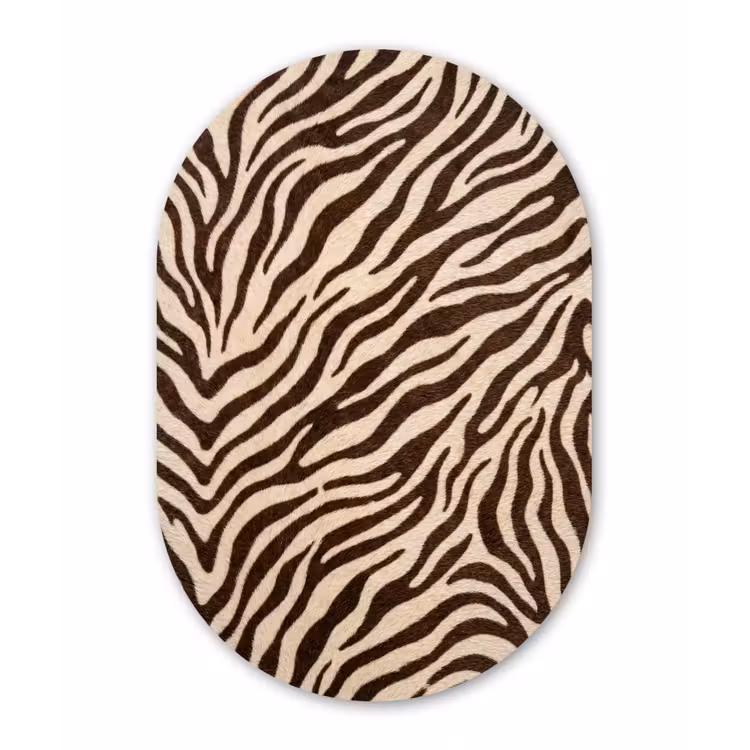 Muurovaal aluminium - Zebra - Strepen - Bruin — 1