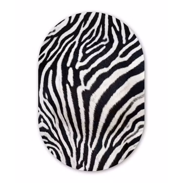 Muurovaal aluminium - Zebra - Vacht - Klassiek - Zwart - Wit — 1