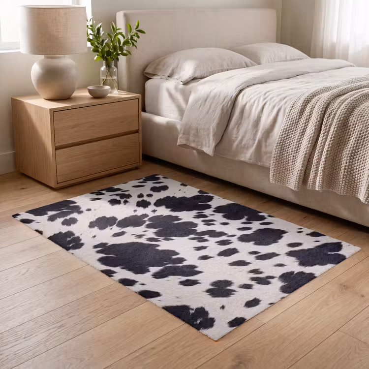 Vloerkleed - Patroon - Vacht - Zwart - Wit — 6