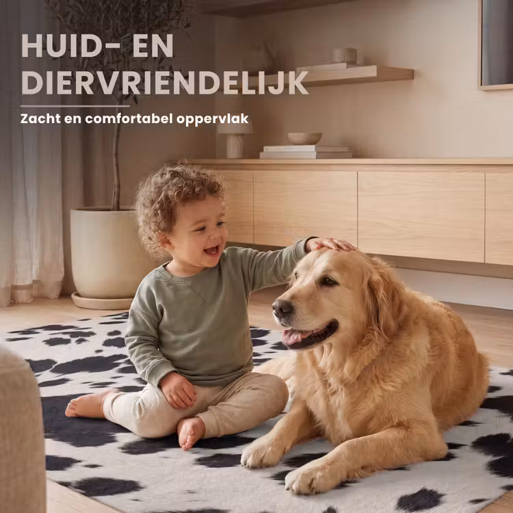 Vloerkleed - Patroon - Vacht - Zwart - Wit — 8
