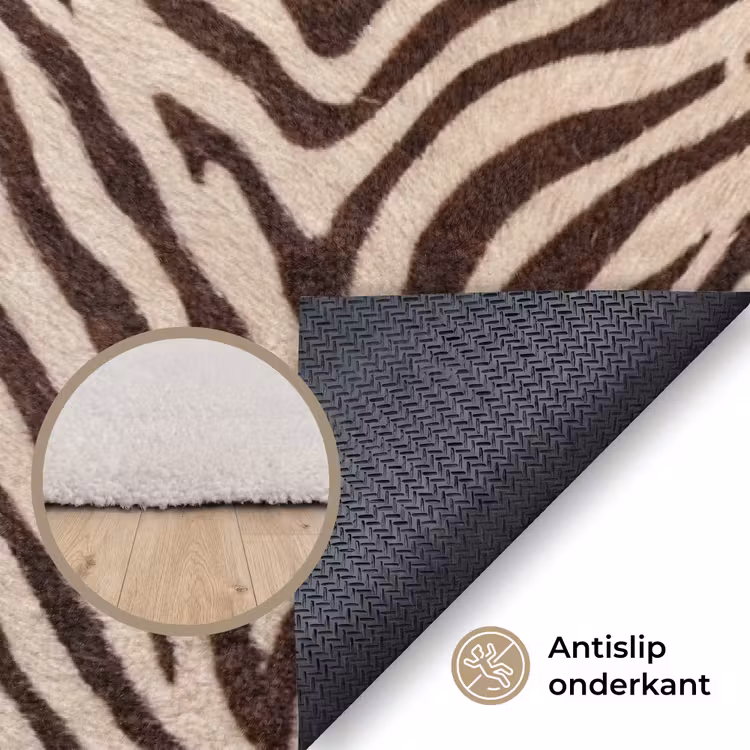 Vloerkleed - Zebra - Strepen - Bruin — 5