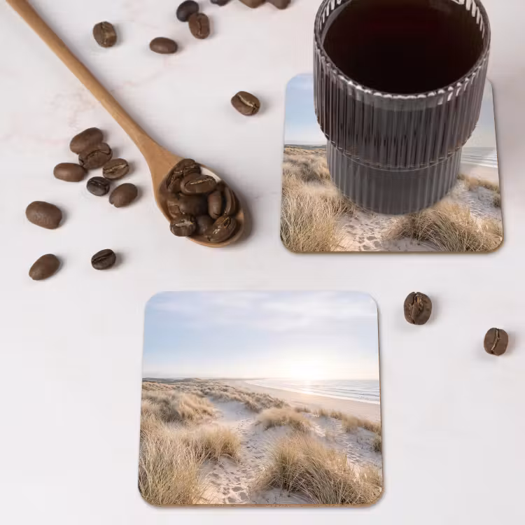 Onderzetter​ - Duinen Strand Zonsondergang Beige — 4