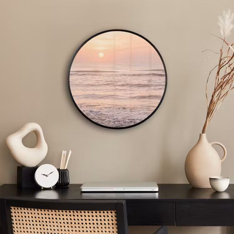 Ronde fotolijst - Zonsondergang Zee Strand Roze — 3