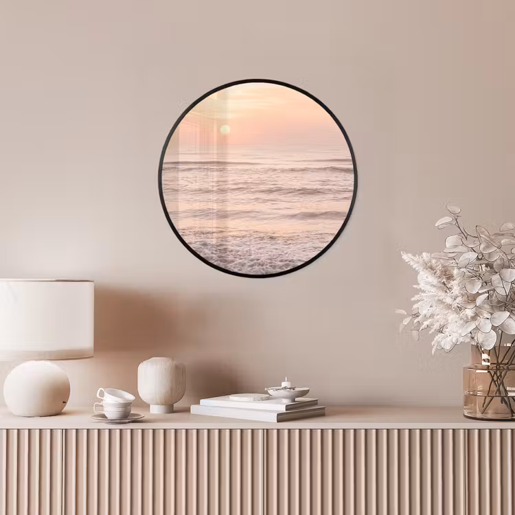 Ronde fotolijst - Zonsondergang Zee Strand Roze — 5