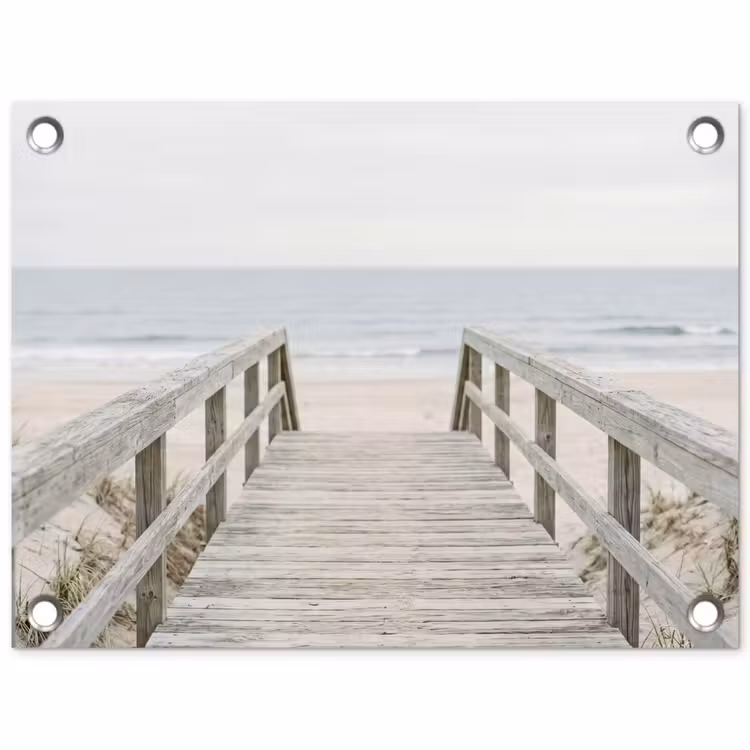 Tuinposter - Houten Steiger naar Strand