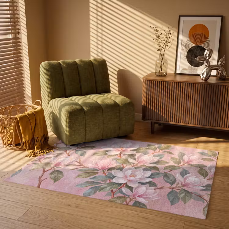 Vloerkleed - Magnolia's - Patroon - Roze — 2