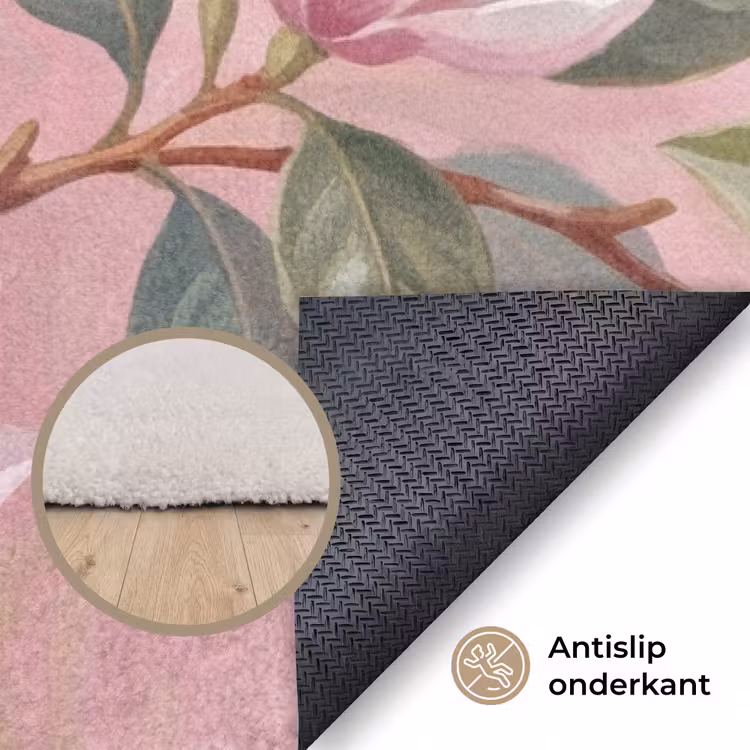 Vloerkleed - Magnolia's - Patroon - Roze — 5