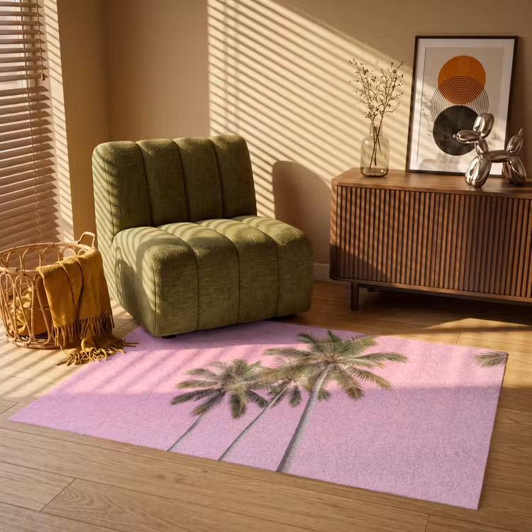 Vloerkleed - Palmboom - Tropisch - Pink — 2