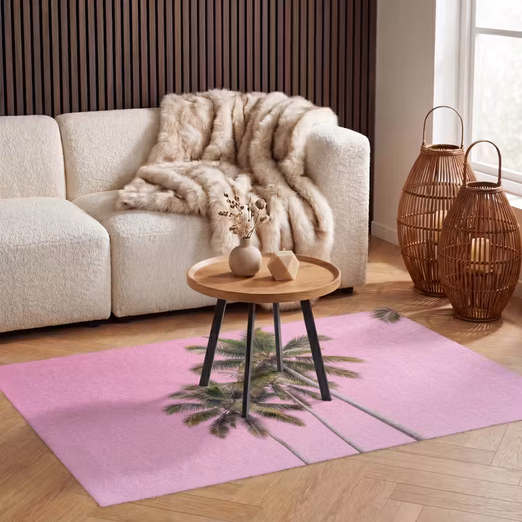 Vloerkleed - Palmboom - Tropisch - Pink — 3