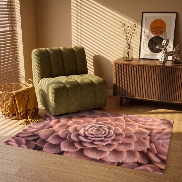 Vloerkleed - Vetplant - Organisch - Roze — 2