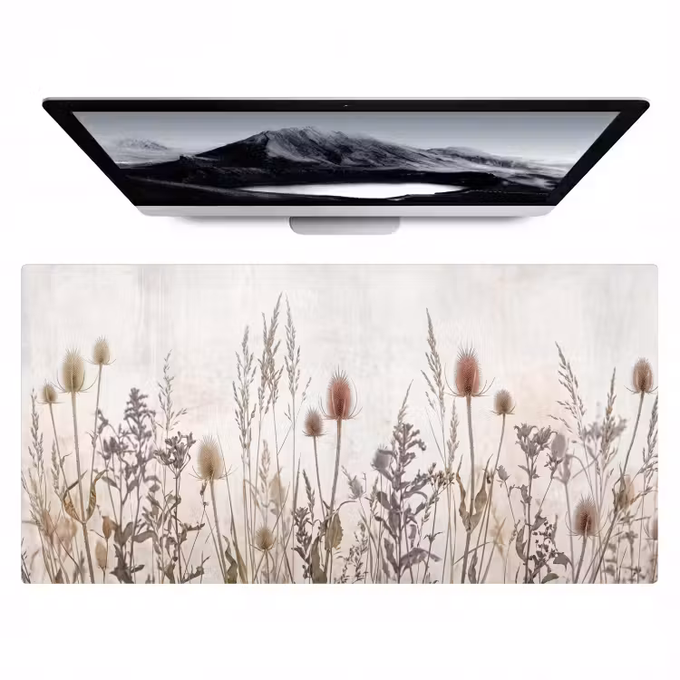 Bureau onderlegger - Weidebloemen - Design - Sepia