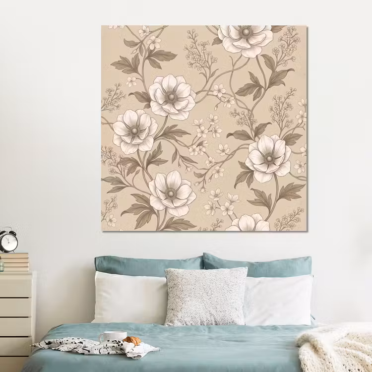 Forex - Bloemen - Patroon - Beige — 2