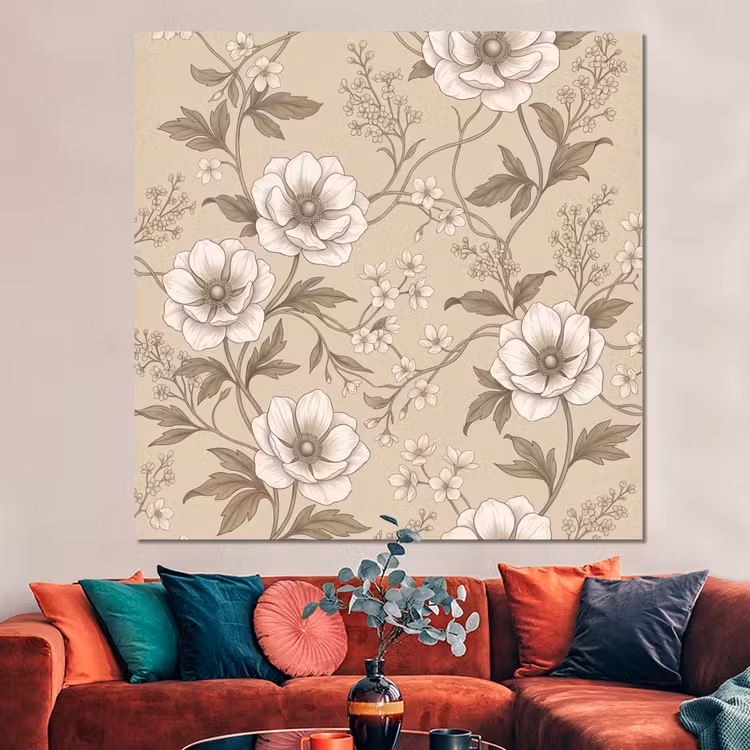 Forex - Bloemen - Patroon - Beige — 3