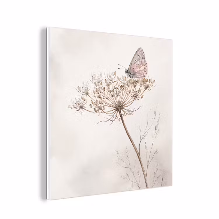 Forex - Vlinder - Bloem -Natuur - Beige — 1