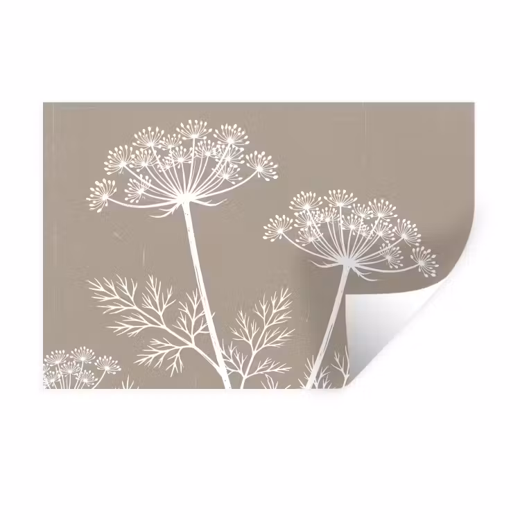 Muursticker - Grafisch - Fluitenkruid - Taupe