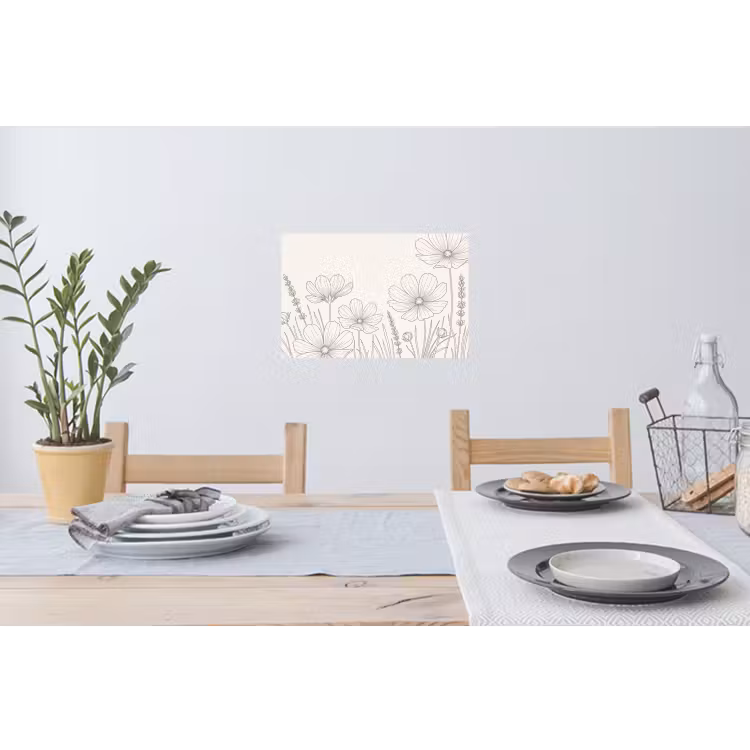 Muursticker - Minimalistisch - Modern - Bloemen - Beige — 3