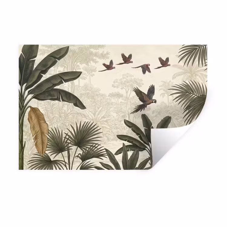 Muursticker - Papagaaien - Jungle - Tropisch - Green