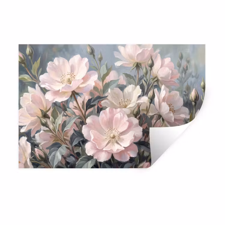 Muursticker - Rozen - Illustratie - Roze