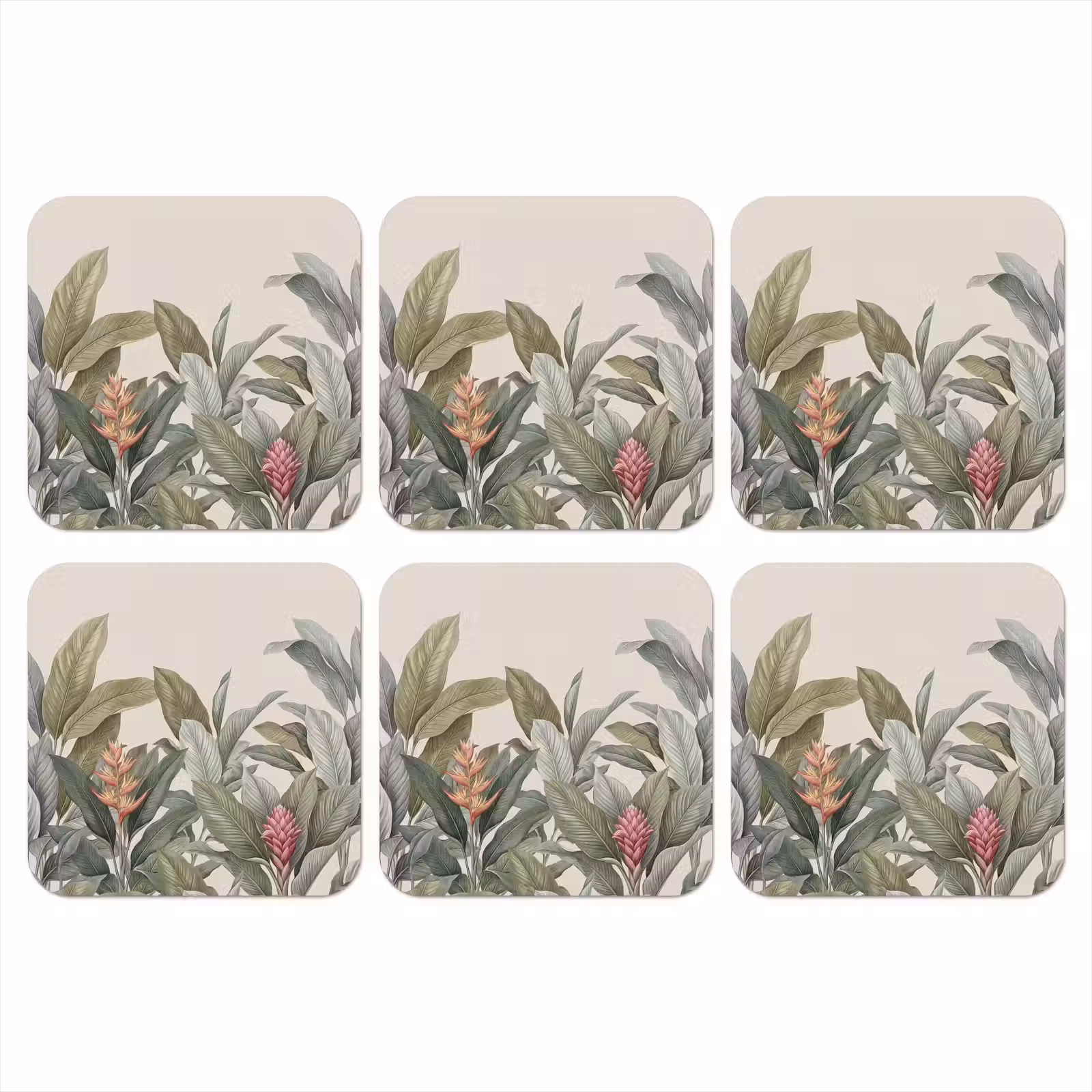 Onderzetter - Tropisch - Planten - Modern - Groen — 1