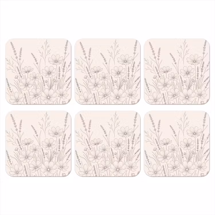 Onderzetter​ - Minimalistisch - Modern - Bloemen - Beige
