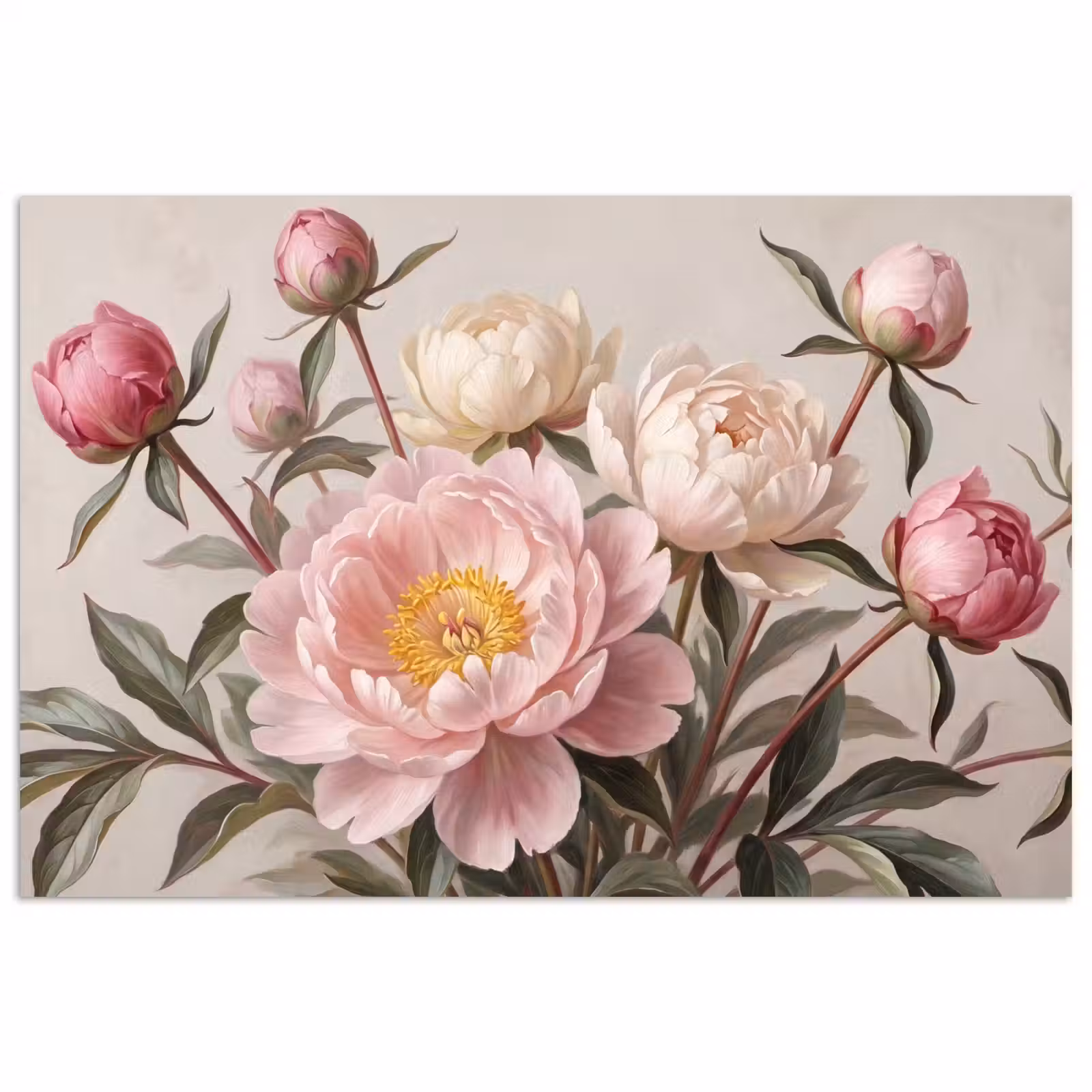 Poster - Pioenrozen - Boeket - Roze — 1